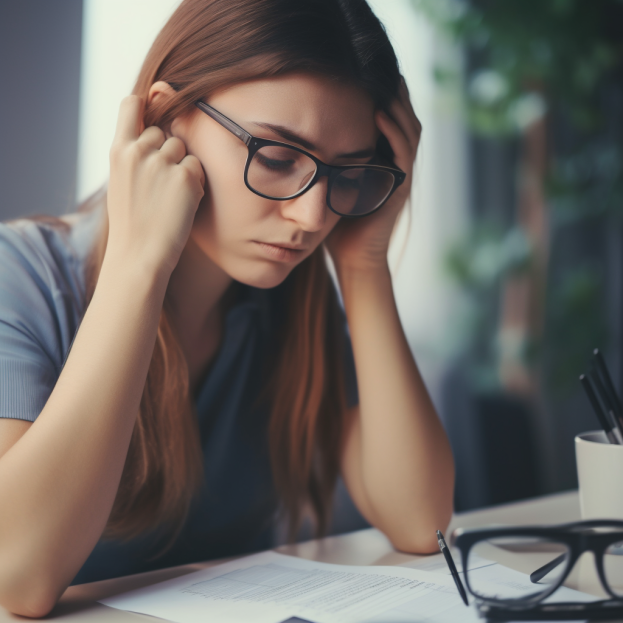 Woman stressing over her diagnosis